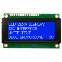 LCD 20x4 White on Blue Character Display,I2C, 5V